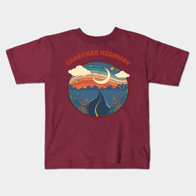 Carefree Highway Kids T-Shirt by Rc tees